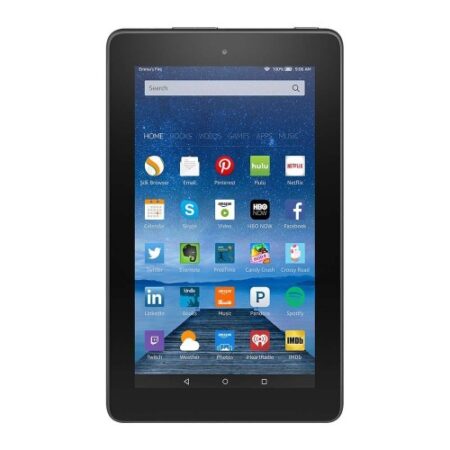 Amazon Fire 7 | 7th Generation | 8 GB Storage | 1 GB RAM | 1.3 GHz quad-core processor | 7″ IPS Display | 2 MP main camera and front-facing cameras with 720p HD video recording| 2980 mAh Battery