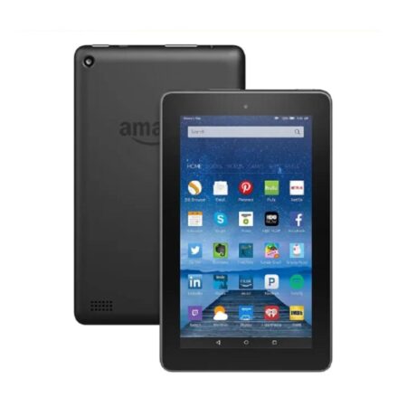 Amazon Fire 7 | 7th Generation | 8 GB Storage | 1 GB RAM | 1.3 GHz quad-core processor | 7″ IPS Display | 2 MP main camera and front-facing cameras with 720p HD video recording| 2980 mAh Battery
